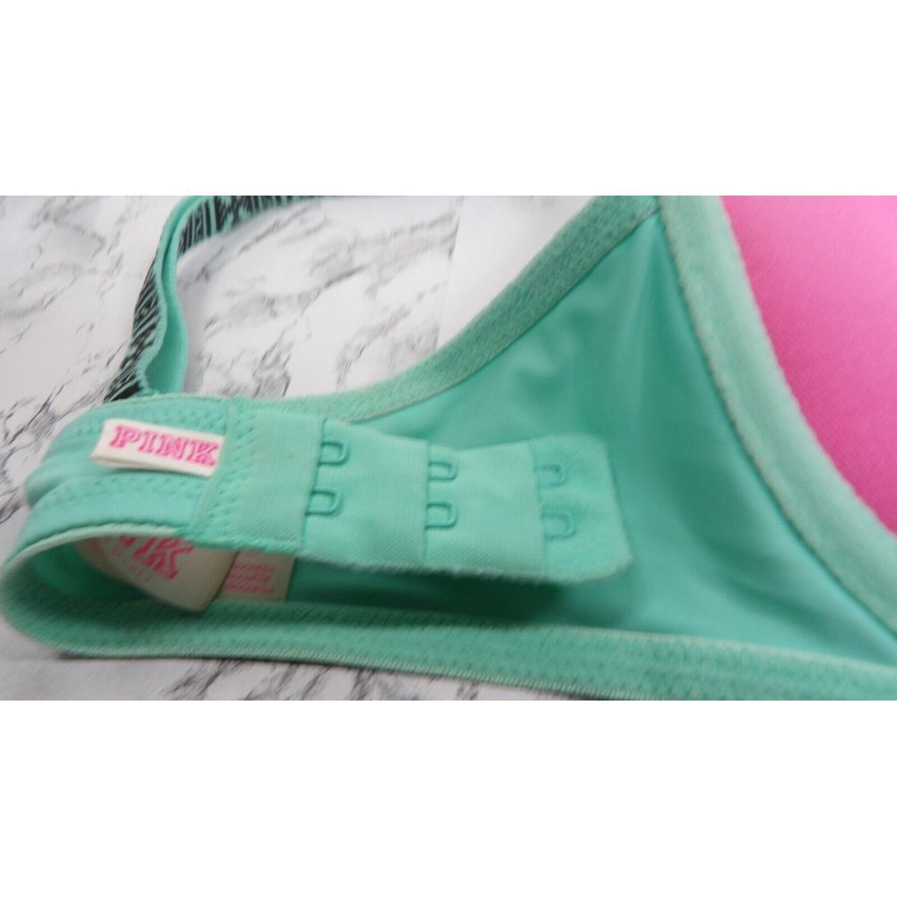 PINK Victoria's Secret Bra Green Underwired Convertible Tribal Print Straps 34C - Picture 9 of 10